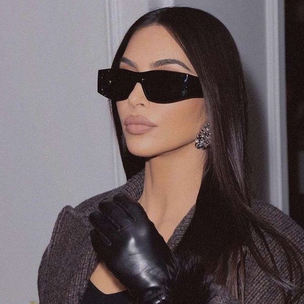 

square sunglasses fashion ins unique concave, White;black