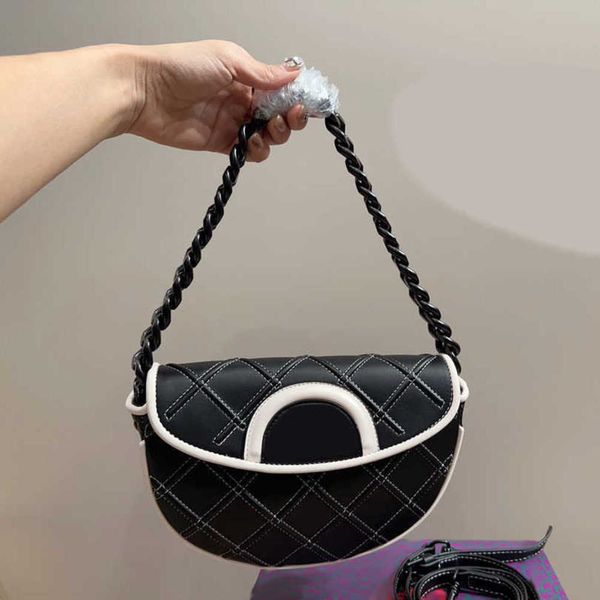 

saddle moon designer bags women chain underarm bag crossbody designer shoulder clutch strap flem soft messengers purses 230815