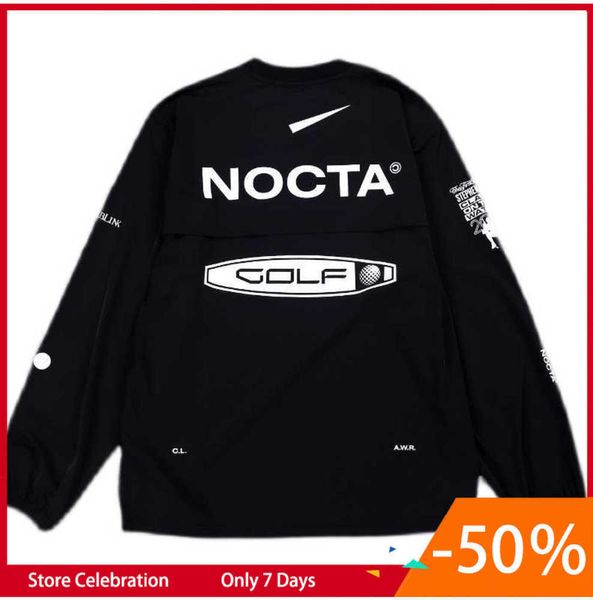 

2023 men's hoodies us version nocta golf co branded draw breathable quick drying leisure sports t-shirt long sleeve tidal flow design 6, Black