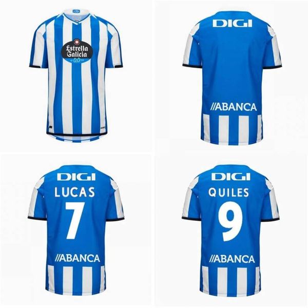 

2023/24 deportivo de la coruna soccer jerseys 2024 hernandez barbero lucas uniform mens davo mella valcarce football shirts, Black;yellow