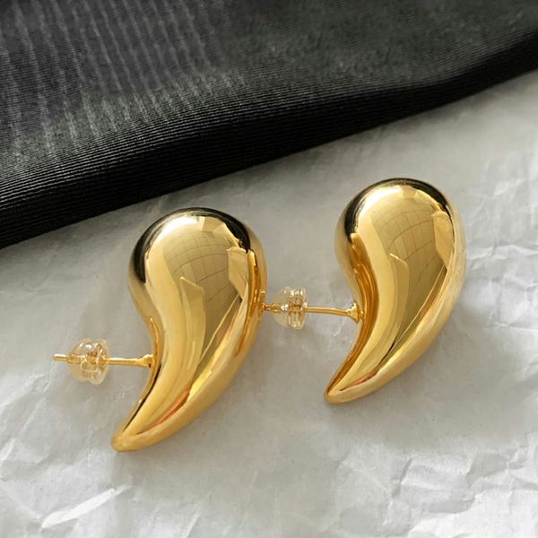 

designer earring gold silver earring stud earring dangle earrings waterdrop chunky for women lightweight gold plated smooth hollow tear drop, Golden;silver