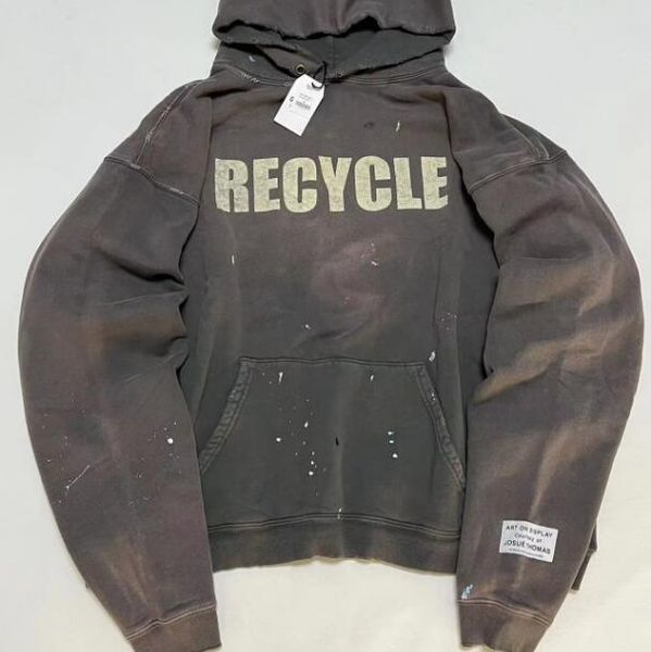 

23fw sweatshirts vintage destroyed oversize hoodie, Black;brown
