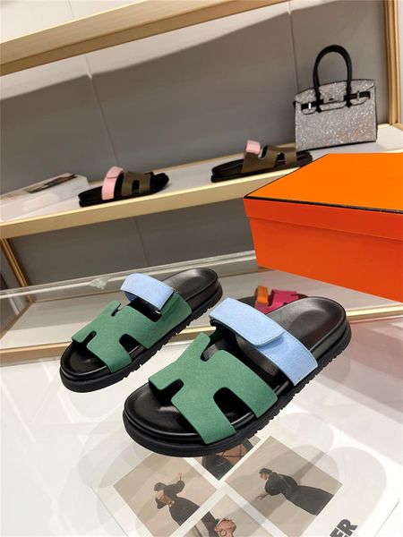 

designer luxury chypre vert cactus vert d eau est ig influencer sandals brand new flip flops with box, Black