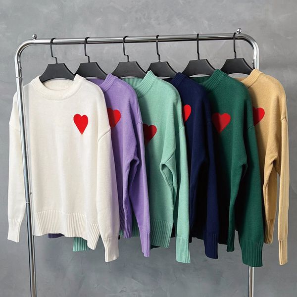 

fashion men women sweater paris sweater mens designer love jacquard crew neck keep warm solid color brand streetwear autumn winter, White;black