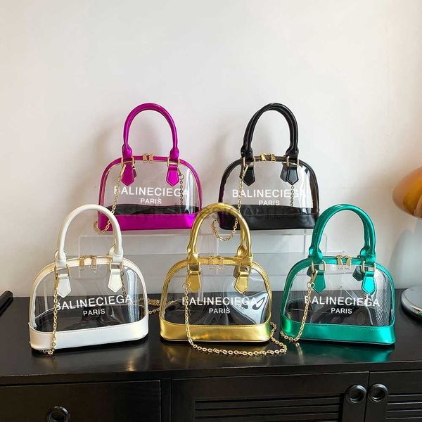 

totes deisgner bag women crossbody bag transparent pvc chain ladies handbags fashion portable stadium approved simple clear casual tote bags