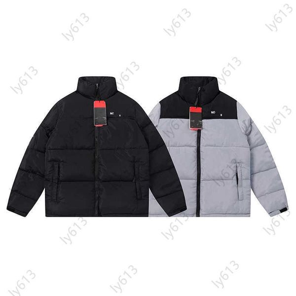 

men puffer jacket northfaces feather designer jacket windproof fabric liner hand stuffed punch cotton ykk zipper with the same down cotton n, Black