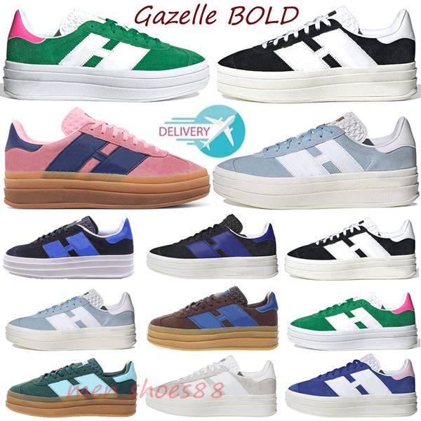 

luxury original gazelle bold designer casual shoes men women low black white green lucid blue pink glow gum outdoor flat sneakers