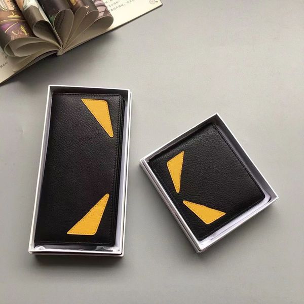 

designer fashion leather compact men women eye letter purse leather premium credit card holder purse with box card bag