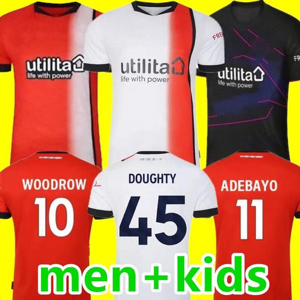 

23 24 luton town soccer jerseys bradley 2023 2024 burke hartson billy bingham curtis lansbury donaghy berry woodrow givens mick home away je, Black;yellow