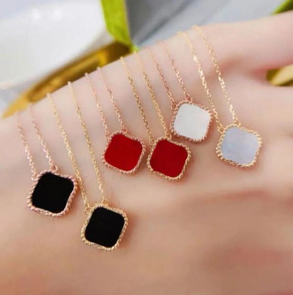

18k gold plated necklaces luxury designer necklace flowers four-leaf clover cleef fashion pendant valentine's mother's day engagem, Silver