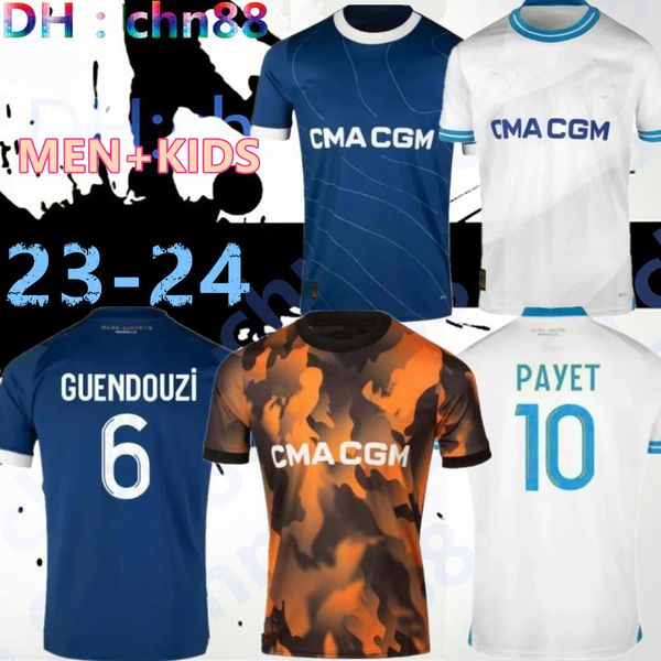 

s-4xl 23 24 soccer jerseys 2023 2024 marseilles maillot foot cuisance guendouzi ndiaye clauss aubameyang football shirts men kids veretout u, Black;yellow