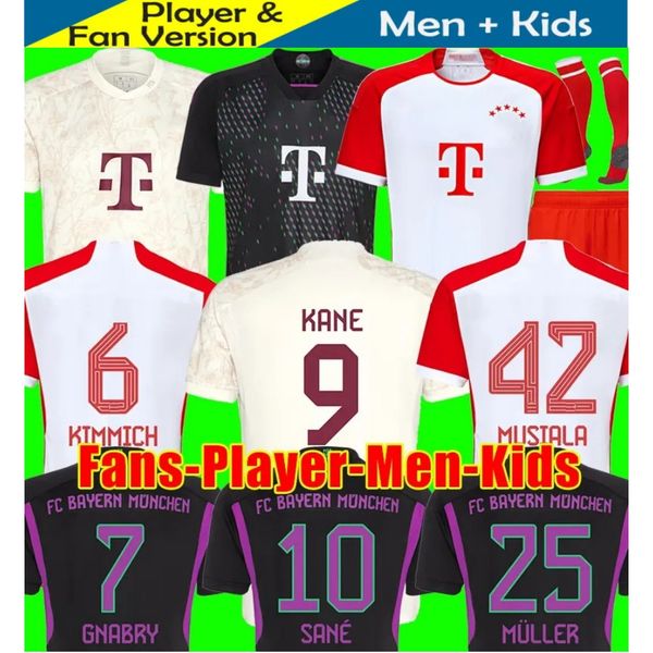 

23 24 soccer jersey sane 2023 2024 men football shirts goretzka gnabry camisa de futebol kids kits kimmich fans player 50th bayern munich ok, Black;yellow