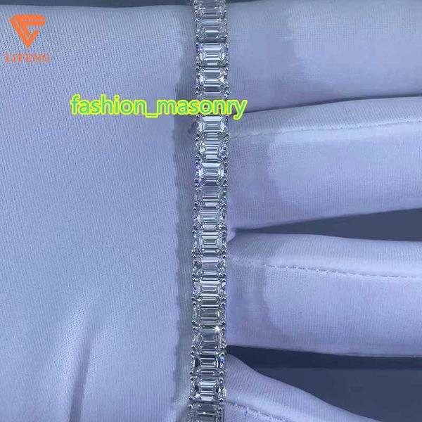 

hip hop tennis bracelet jewelry 925 silver with baguette moissanite diamonds can custom pass the diamond test bracelet