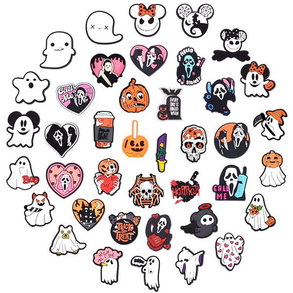 

anime halloween spooky ghost charms wholesale childhood memories funny gift cartoon charms shoe accessories pvc decoration buckle soft rubbe, Blue