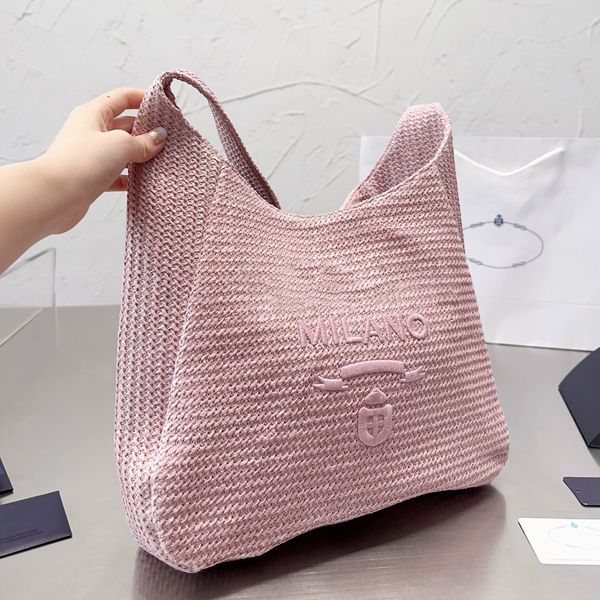 

designer fashion handbag woven bag mesh hollow woven shopping bag bag women's beach bag luxury handbag microfiber embroidery 02a