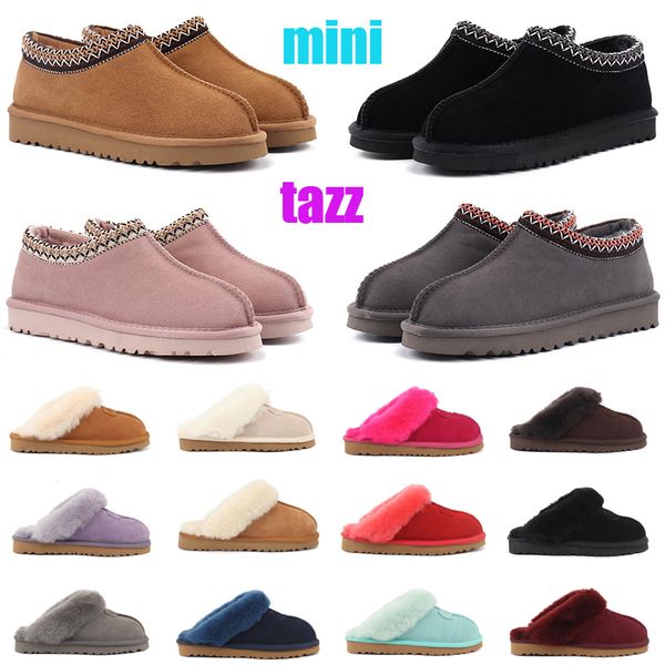 

womens Designer winter boots australia tasman slippers booties ug Tazz Platform Luxury Slipper Tasmans Slip-On Platform Flats Red Fur tasman Mini Loafers Booties, #6
