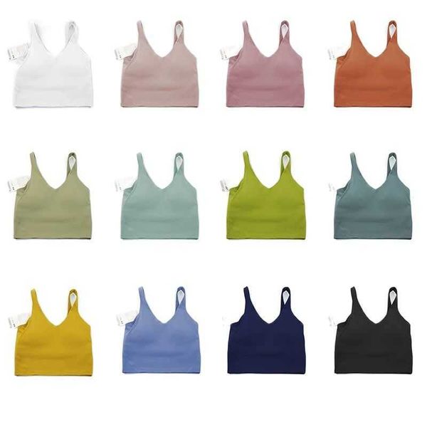 

lu lu lemon tanks women-sports bra u-back workout gym yoga bras women underwear tank padded sports crop sport bra athletic