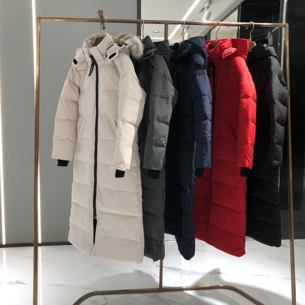 

style famous designer luxury women down jackets embroidery letters canadian winter hooded gooses coat outdoor women's long clothing win, Black