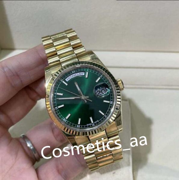 

montre de luxe watch with box green dial 118238 41mm mechanical sapphire yellow gold stainless steel bracelet man watches waterproof, Slivery;brown