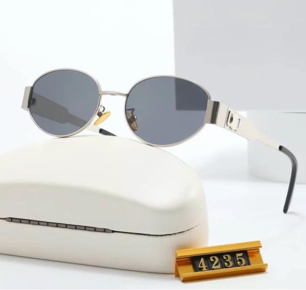 

2023 luxury celinf sunglasses designer ladies goggles men's premium glasses retro metal triangle bit sunglasses high quality, White;black