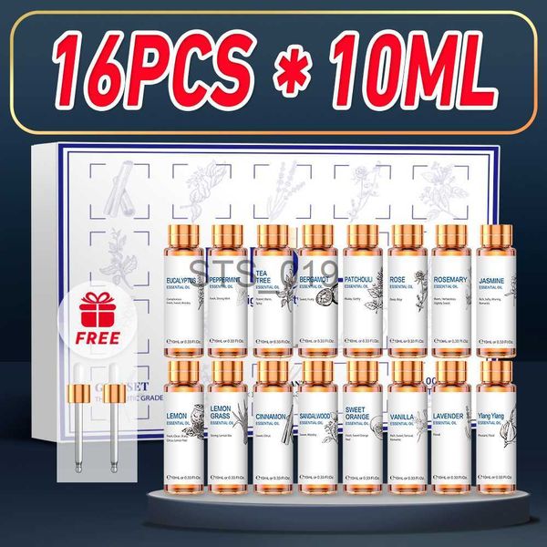 

incense hiqili 16 pcs 10ml essential oils set pure lavender eucalyptus vanilla jasmine mint rose oil for diffuser humidifier candles x0902