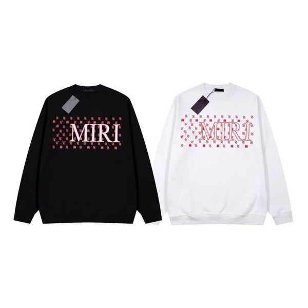 

2023s new round neck sweater pullover loose shoulder drop all cotton printed sweater letter pattern luxurious and low key n1130, Black;brown