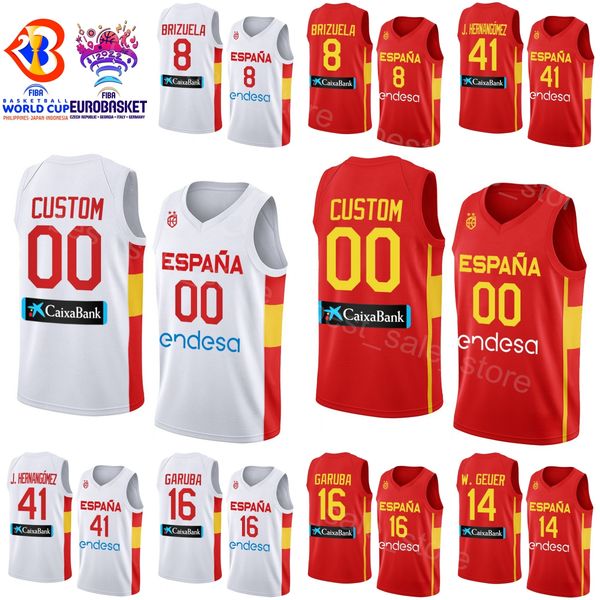 

print spain 2023 world cup basketball 4 pau gasol jersey national team 16 usman garuba 4 alberto diaz 8 dario brizuela 21 alex abrines 9 ric, Black