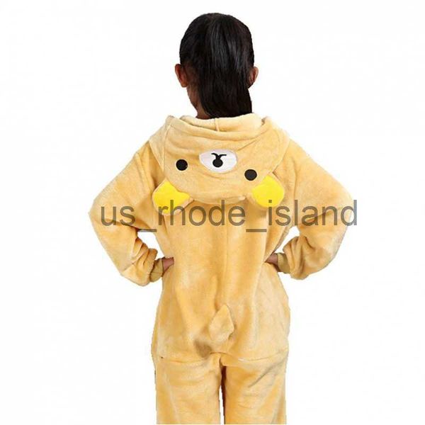 

pajamas kid's kugurumi onesie animal cartoon rilakkuma bear cosplay costume flannel pajama one piece boy girl child pyjama sleep suit x, Blue;red