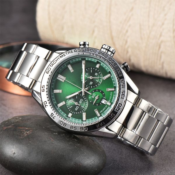 

new highquality mens watches fashion steel band designer multicolor dial military montre homme quartz watch mens watch relogios homem reloje, Slivery;brown