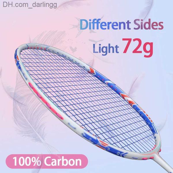 

badminton rackets super light 6u 72g different sides carbon fiber badminton rackets strings bags professional training racquet speed sports
