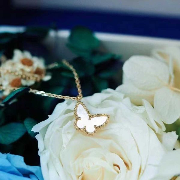 

fashion luxury 4/four leaf clover v gold thickened 18k rose plated four leaf clover fritillary butterfly collarbone necklace for girlfriend, Silver