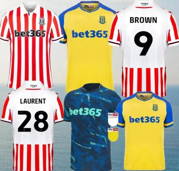 

23 24 stoke city mikel campbell soccer jerseys smith fletcher fletcher powell brown clucas home kits 22 2023 2024 baker men kids kit footbal, Black
