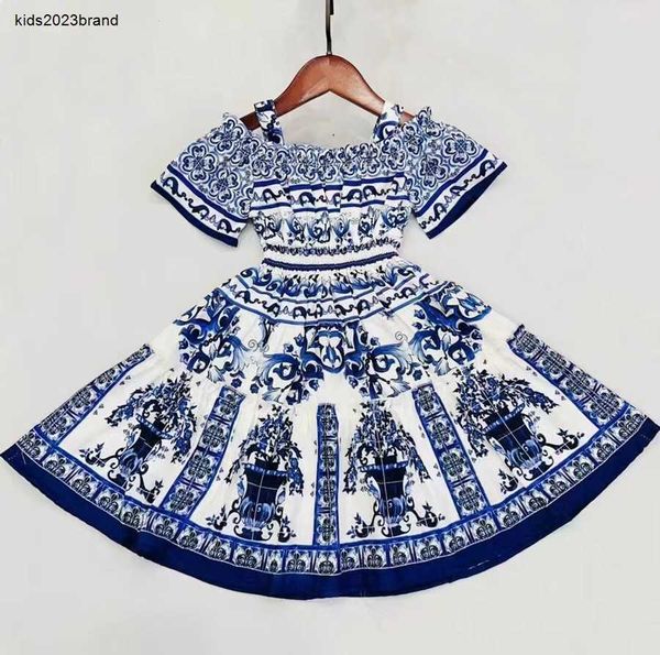 

designer girl dress high-end kids clothing summer european and american children's dresses princess, Red;yellow