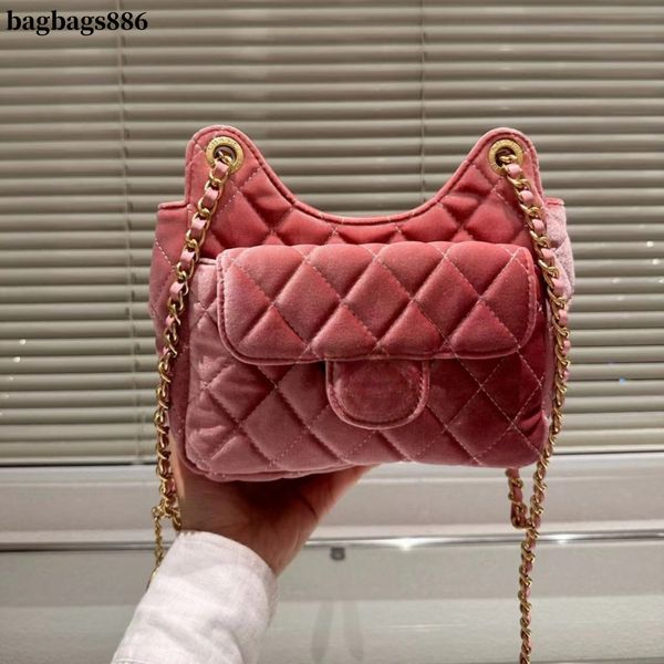 

23b hobo designer bag pink velour crossbody bag cowhorn hobo shoulder bag peekaboo mini luxurys handbags bags designer women bag