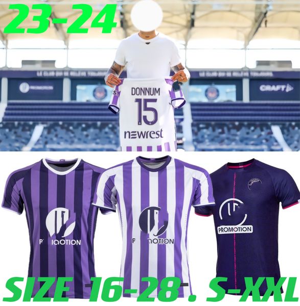 

2023 2024 toulouse soccer jerseys dallinga home away maillot de foot men kits football shirts uniforms aboukhlhl onaiwu chaibi genreau nicol, Black