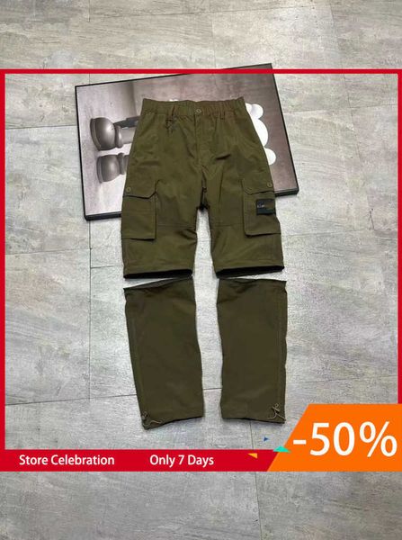 

designers mens pant autumn winter stone cargo soveralls badge military style retro washed side pocket bundle foot men overalls casual 662ess, Blue