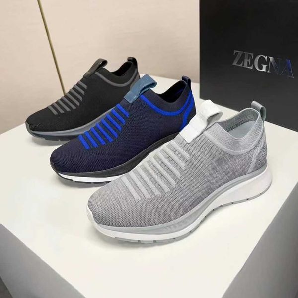 

designer shoes socks shoes men's fashion shoes zegna men's shoes summer 2023 new breathable fashion sports casual shoes, Black