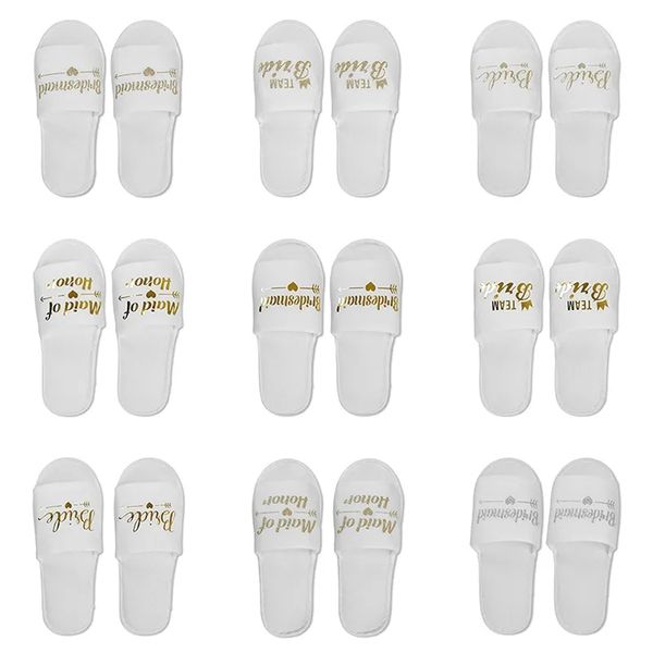 

1 pair bride shower bride wedding decoration bridesmaid hen party spa soft slippers ladies bachelorette party supplies gift
