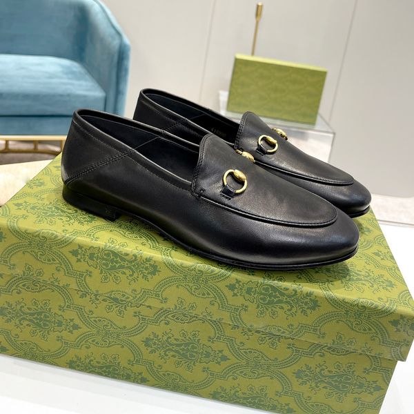 

designers dress shoes for womens spring and fall genuine leather casual slipper trample lazy boat flat loafers 35-42 soft comfortable classi, Black