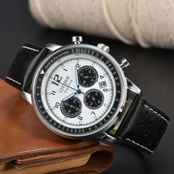 

ff series flying eco-drive luxury quartz mens watch calendar waterproof multifunctional automatic designer movement watches watchwrist montr, Slivery;black