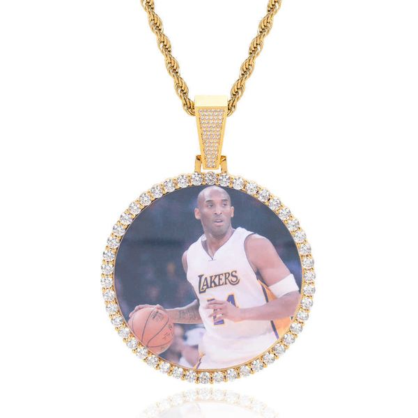

izum custom memory picture pendant necklace diamond hip hop big p pendant, Silver