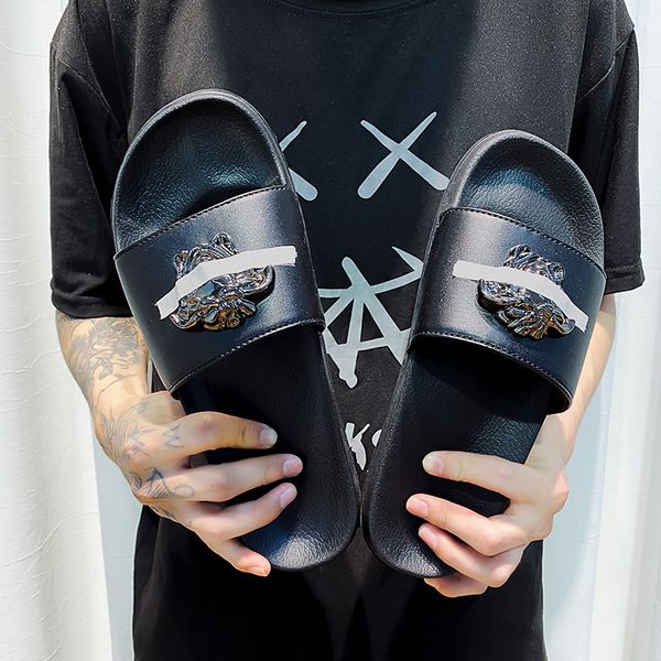 

2023 standard luxury comfortable sandals spring summer autumn winter fashion home wide flat sandals beach soft soled slippers shoes, Black