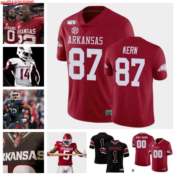 

arkansas razorbacks football jersey 26 christian ford 99 kaleb james 14 bryce stephens 8 ty washington 8 jayden johnson 11 ladarrius bishop, Black