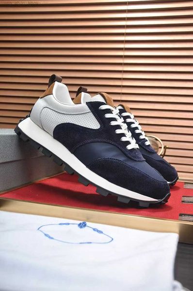 

famous men prax 01 sneaker shoes splicing trainer suede & nylon calfskin skateboard walking chunky rubber sole comfort footwear eu38-45, Black