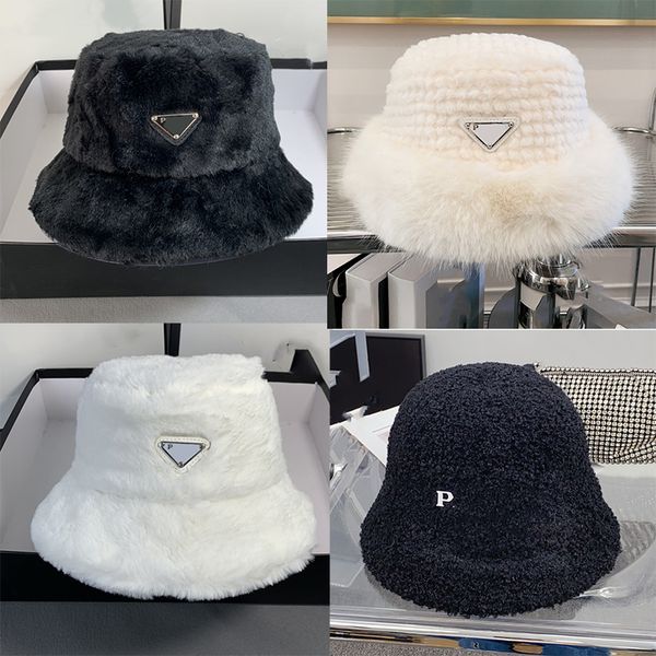 

designer beanie caps inverted triangle badge lamb wool fisherman hat warm and cold resistant basin hat show face small knitted hat beanie bo, Blue;gray
