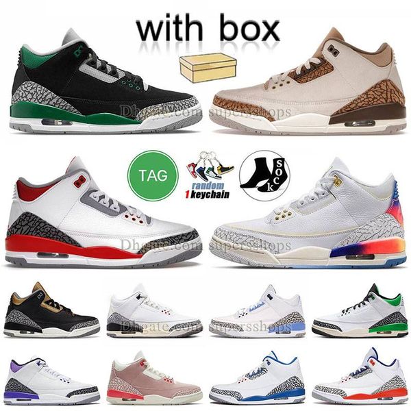 

jumpman 3 mens womens basketball shoes with box 3s pine green palomino medellin sunset fire red unc dark iris black gold pink oroe blackcat