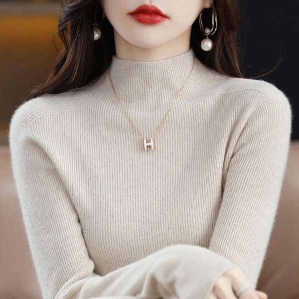 

title winter sweater for women thick half turtleneck loose figure fitting shirt big stretch outer wear, White;black