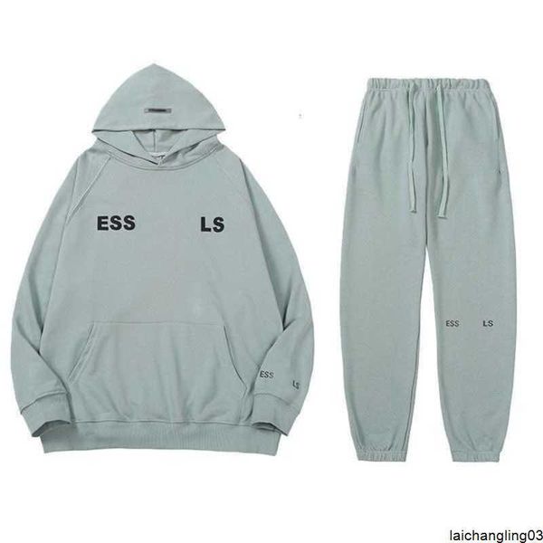 

designer essent ials hoody set men's tracksuits womens hoodies warm pullover hooded letter fashion brand designers loose sweatshirt lov, Black