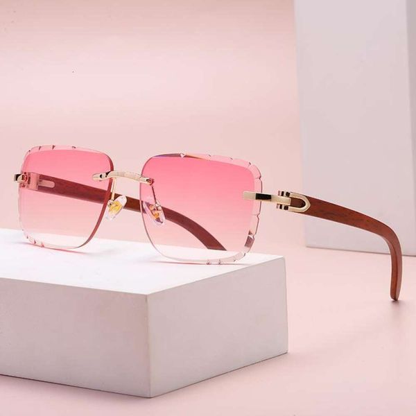 

fashion square sunglasses womens ins frameless trimmed tide, White;black