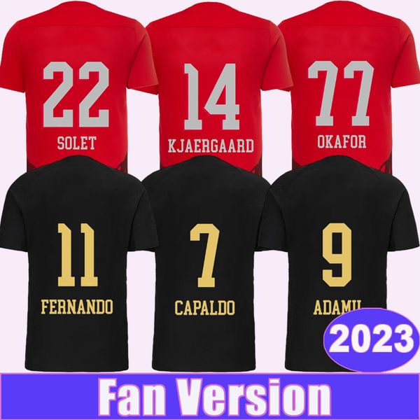 

2023 salz burg fernando mens soccer jerseys champion jersey pavlovic okafor dedic solet adamu 4th red football shirt short sleeve uniforms, Black;yellow